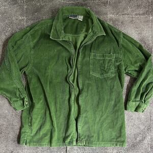 Women's Vintage 90's North Creek Light Green Corduroy Shacket Shirt Jacket Sz XL